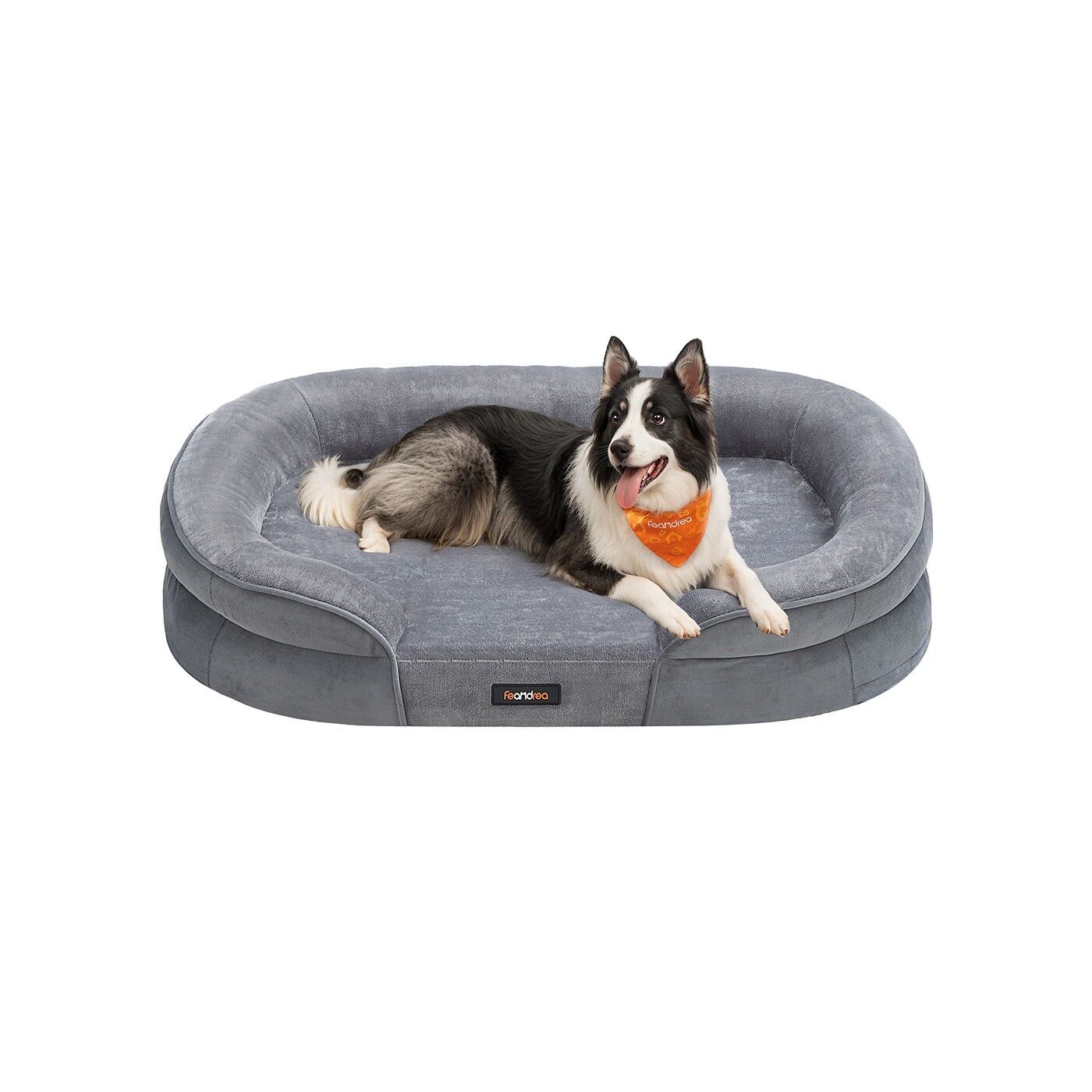 Letto per cani con bordi rialzati 91 x 68 x 18 cm grigio chiaro