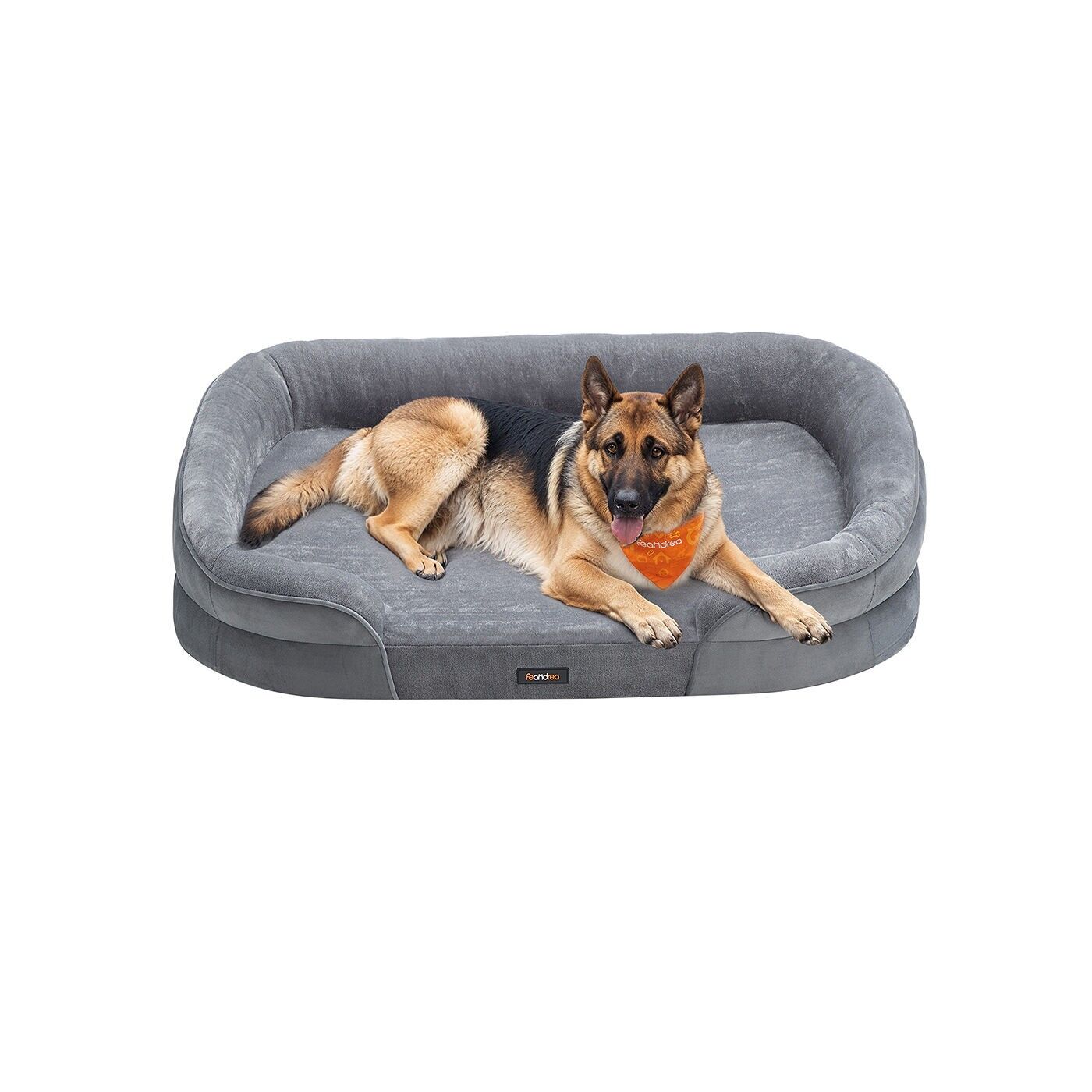 Letto per cani con bordi rialzati 122 x 85 x 20 cm grigio chiaro