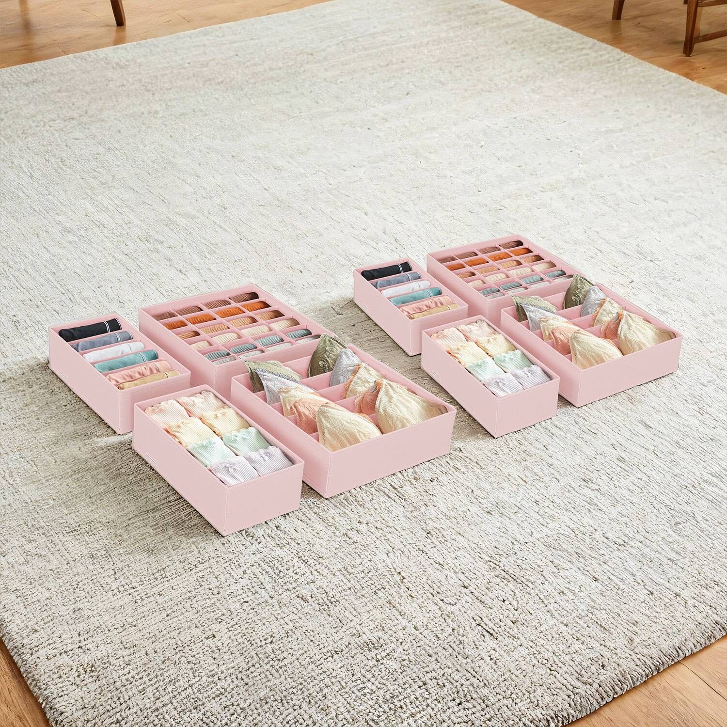 Contenitore per biancheria intima per reggiseni, rosa - 32 x 32 x 10 cm 1 pz.