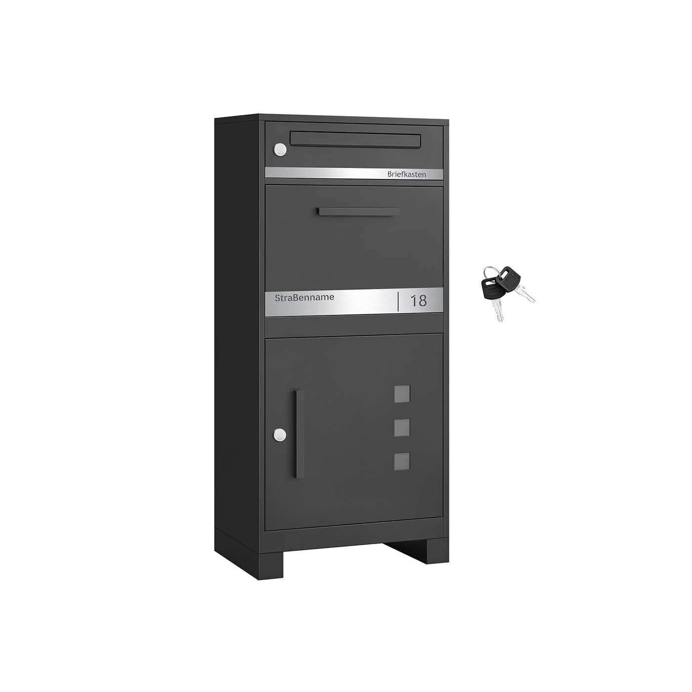 Cassette postali con coperchi per pacchi e di sicurezza per la spedizione in antracite - 34 x 48 x 106 cm