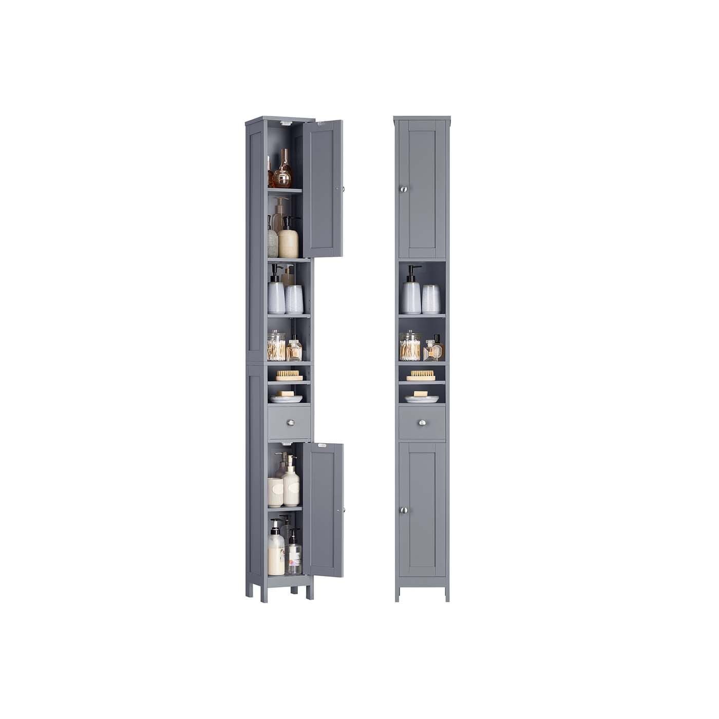 Mobiletto da bagno con altezza e apertura regolabili - 19,5 x 21,4 x 180 cm