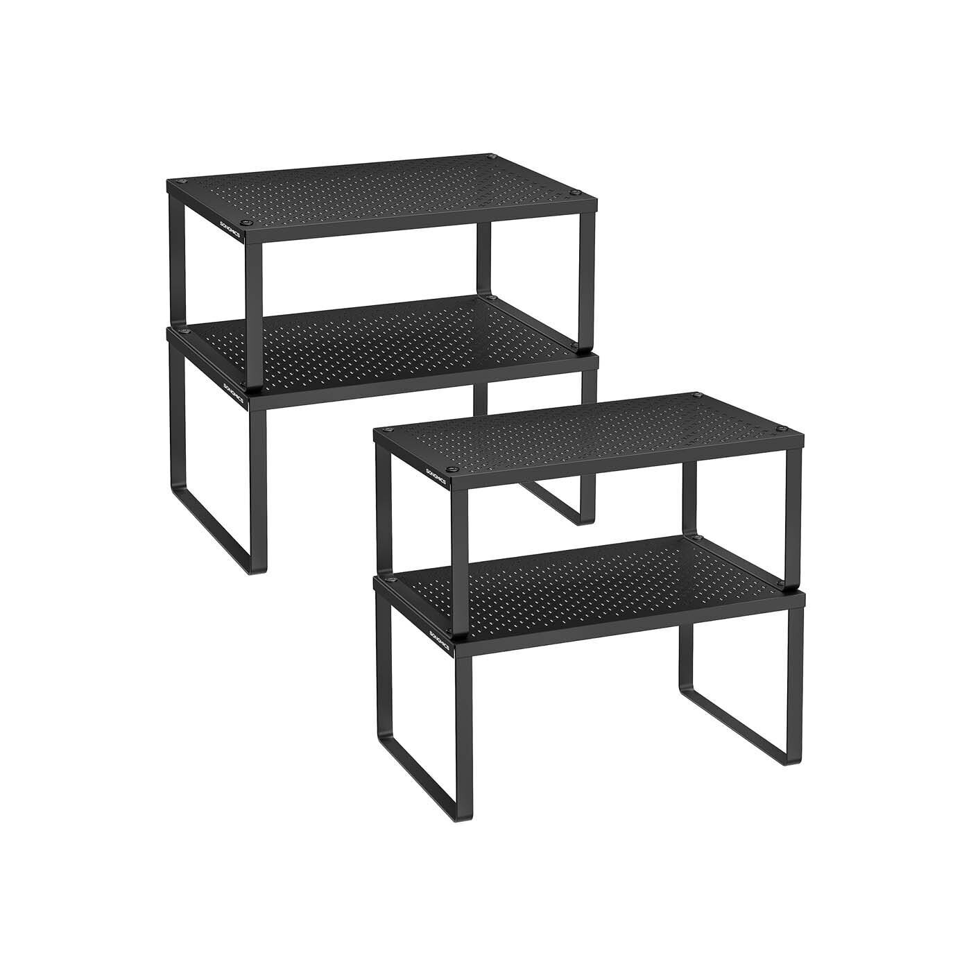 Set di 4 portaspezie, aste estensibili e impilabili nei toni del nero - 22,9 x 32 x 15,4 cm