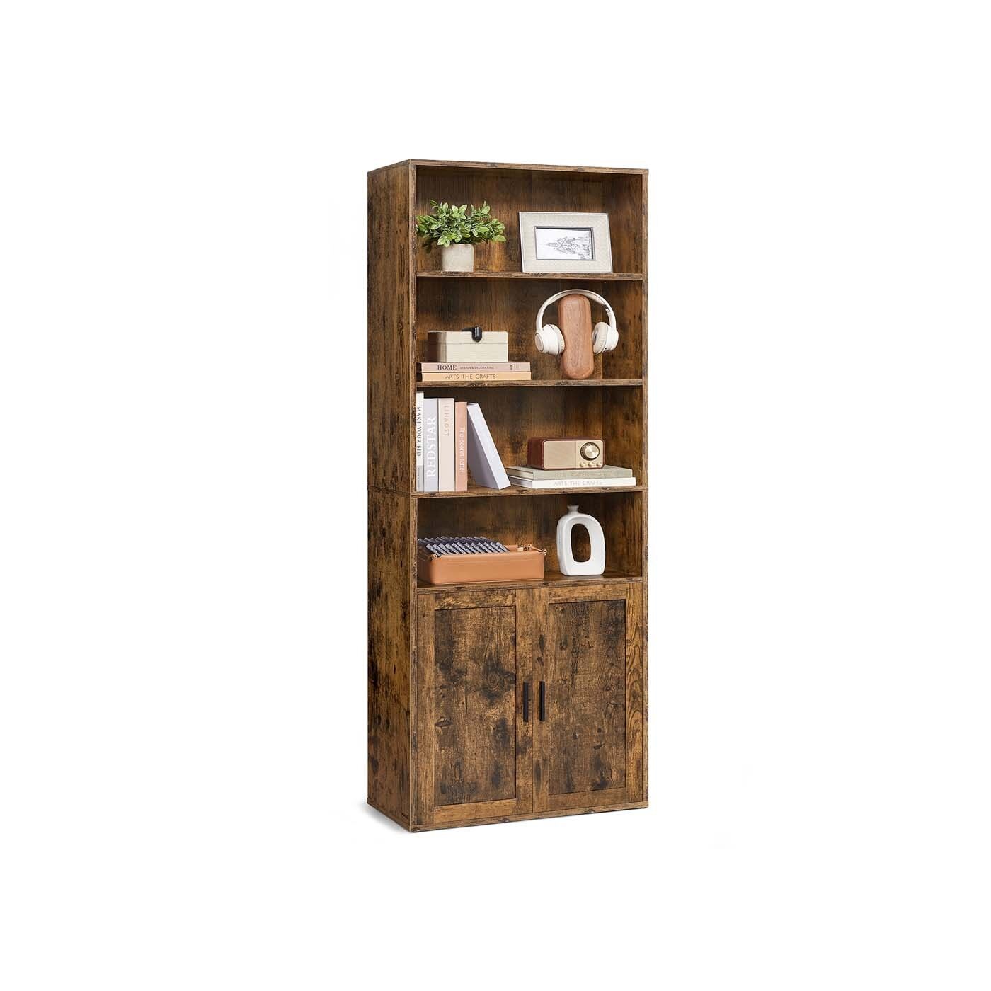 Mensola della collezione CUSTOS con 6 ripiani in ebano vintage marrone - 24 x 31,8 x 175 cm 1