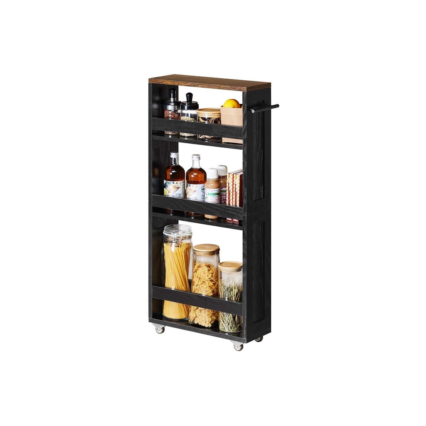 Carrello sottile con quattro ripiani e maniglia - 15 x 43,2 x 86,5 cm 1