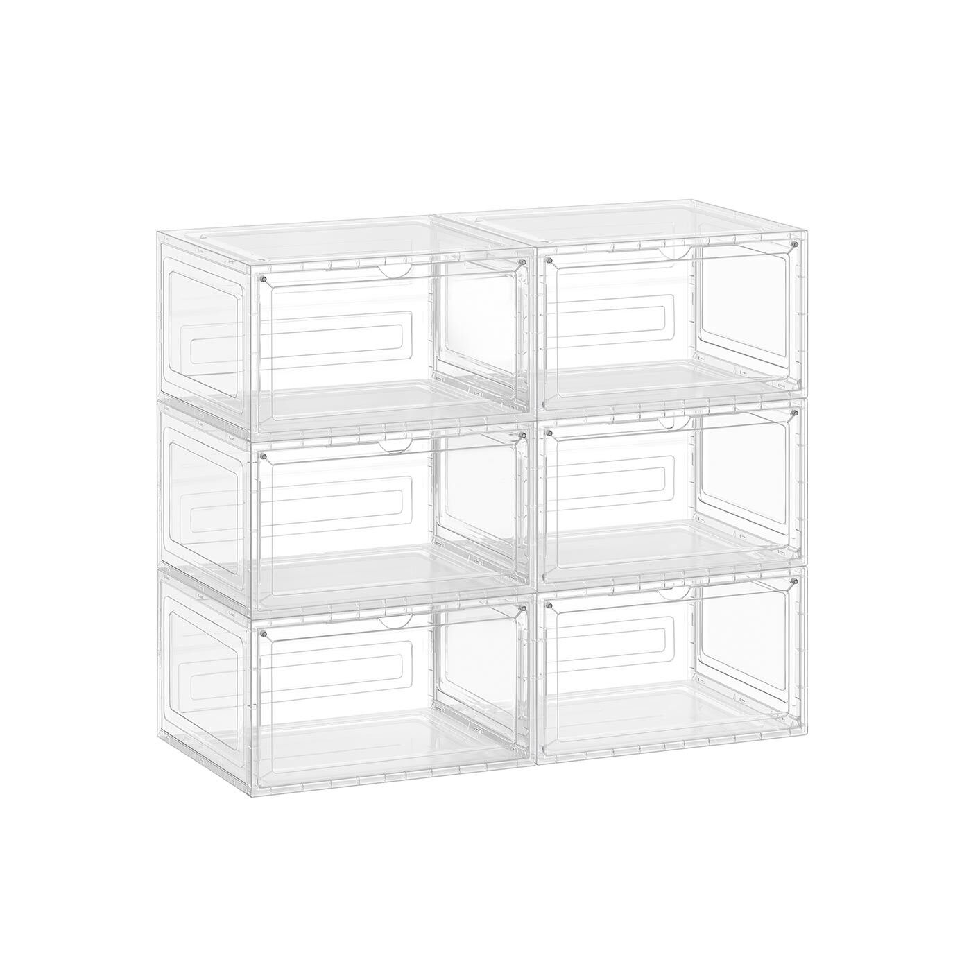 Contenitori impilabili in plastica con finitura trasparente - 33 x 28,5 x 19,2 cm