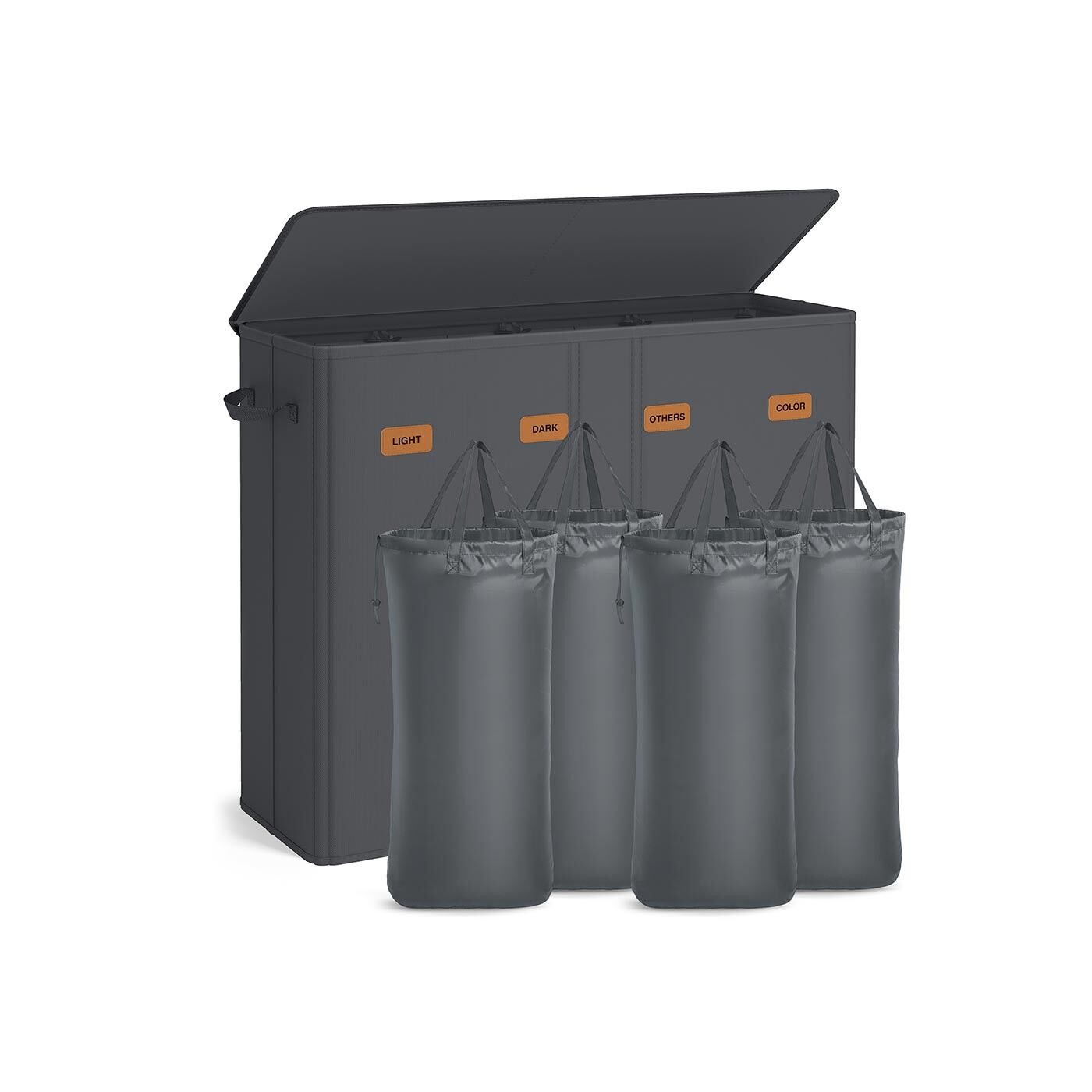 Cesto portabiancheria con tre lavandini e sacco portabiancheria - 84 x 33 x 75 cm 1