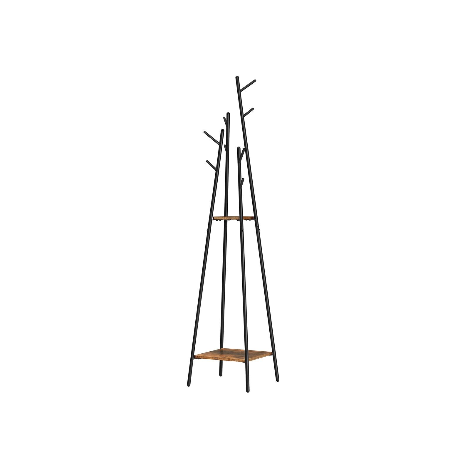 Appendiabiti in stile vintage industriale, marrone-nero - 38 x 38 x 171 cm