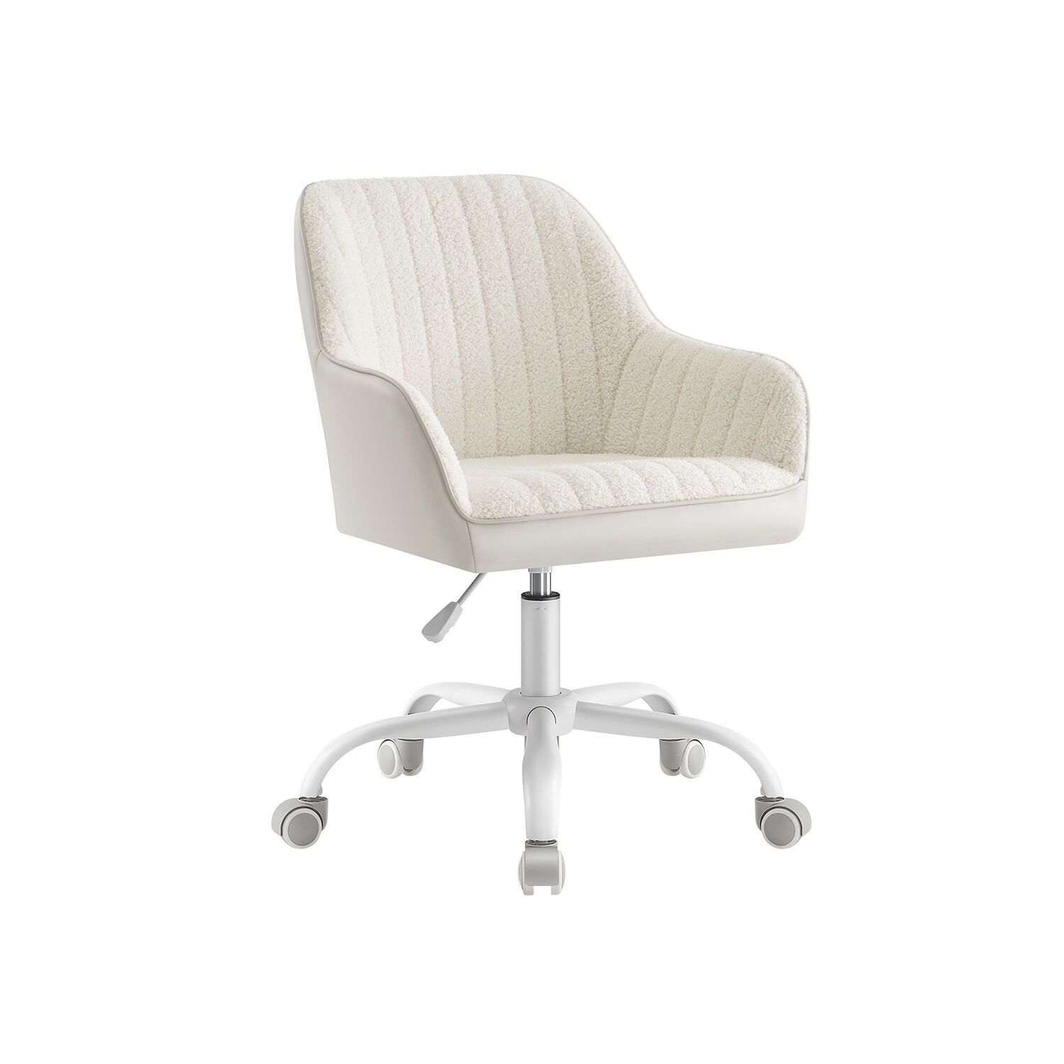 Sedia da ufficio imbottita beige cappuccino-bianco nuvola - 57 cm