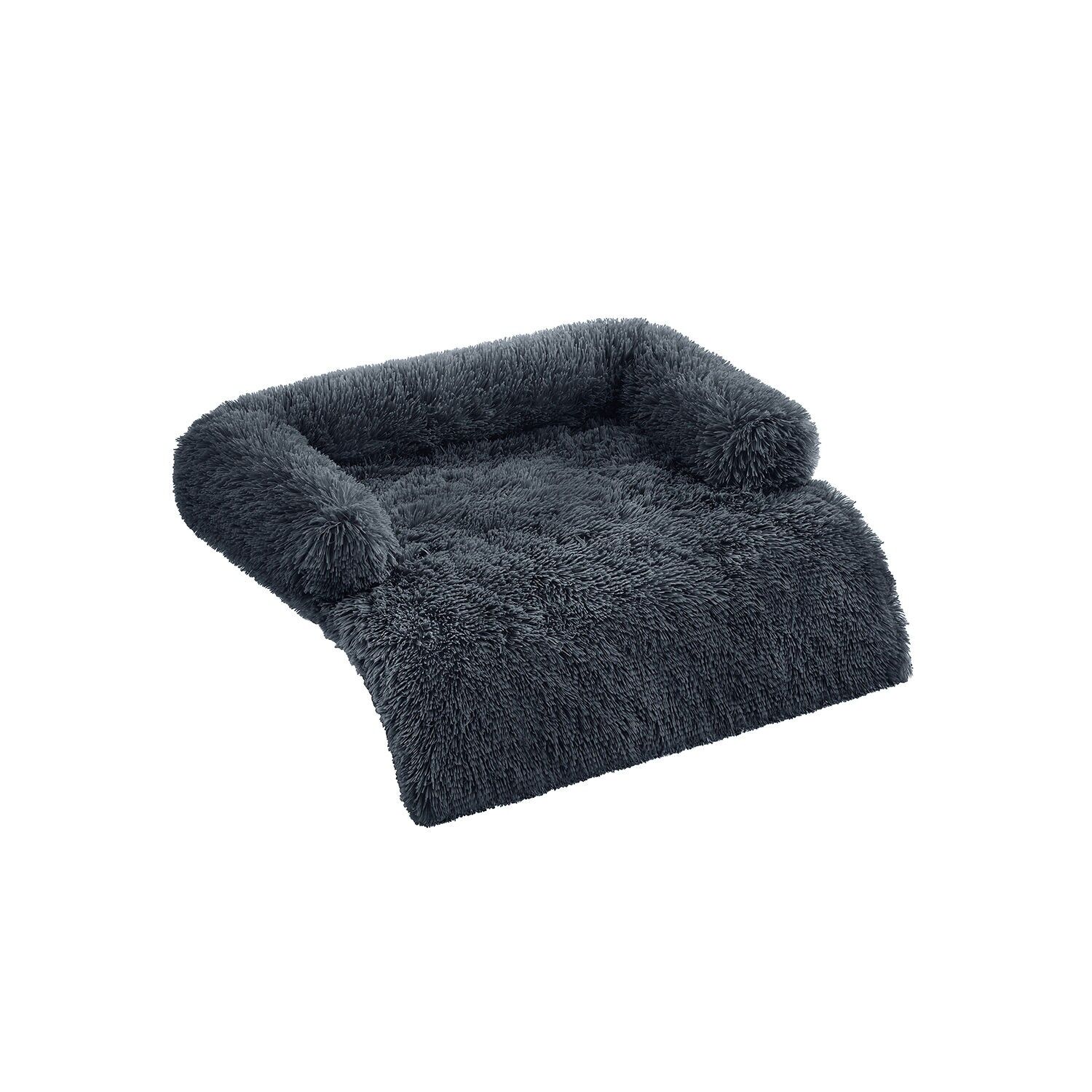 Letto per cani L in peluche 95 x 85 x 16 cm grigio scuro