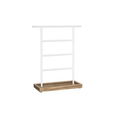 Porte-bijoux de style vintage avec plateau à bijoux en bois blanc - 29 x 11,5 x 35 cm