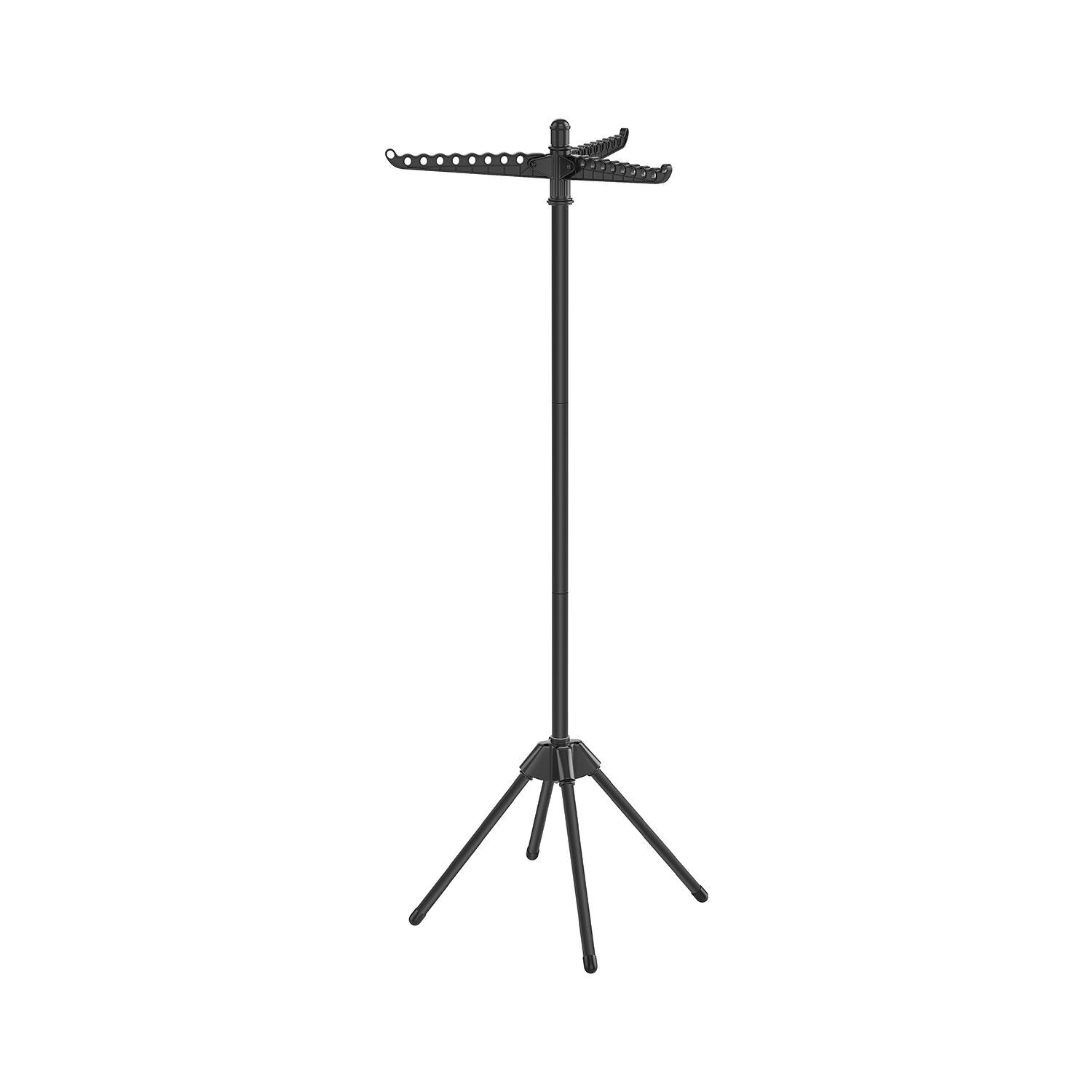 Appendiabiti con 3 bracci rotanti e 4 gambe nero - 150 cm
