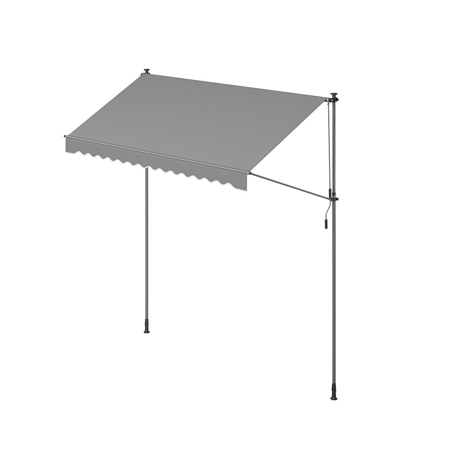 Tenda da sole a morsetto con manovella 300 x 120 cm grigia