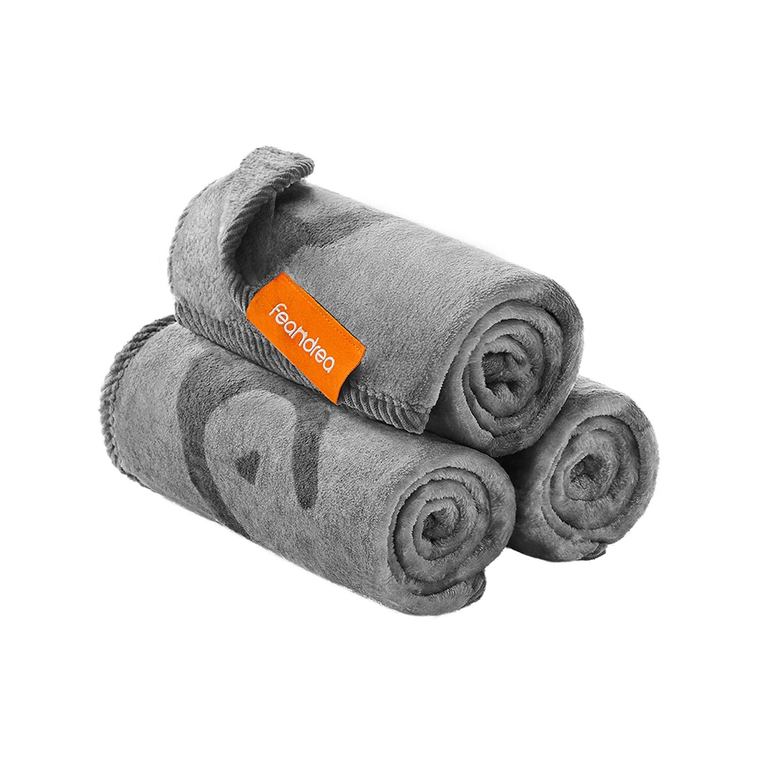 Set di 3 coperte per cani lavabili grigio ardesia - 60 x 40 cm