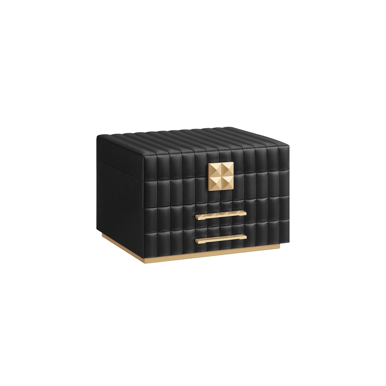 Portagioie con specchio e 3 tonalità di nero - 21,5 x 24 x 15,8 cm