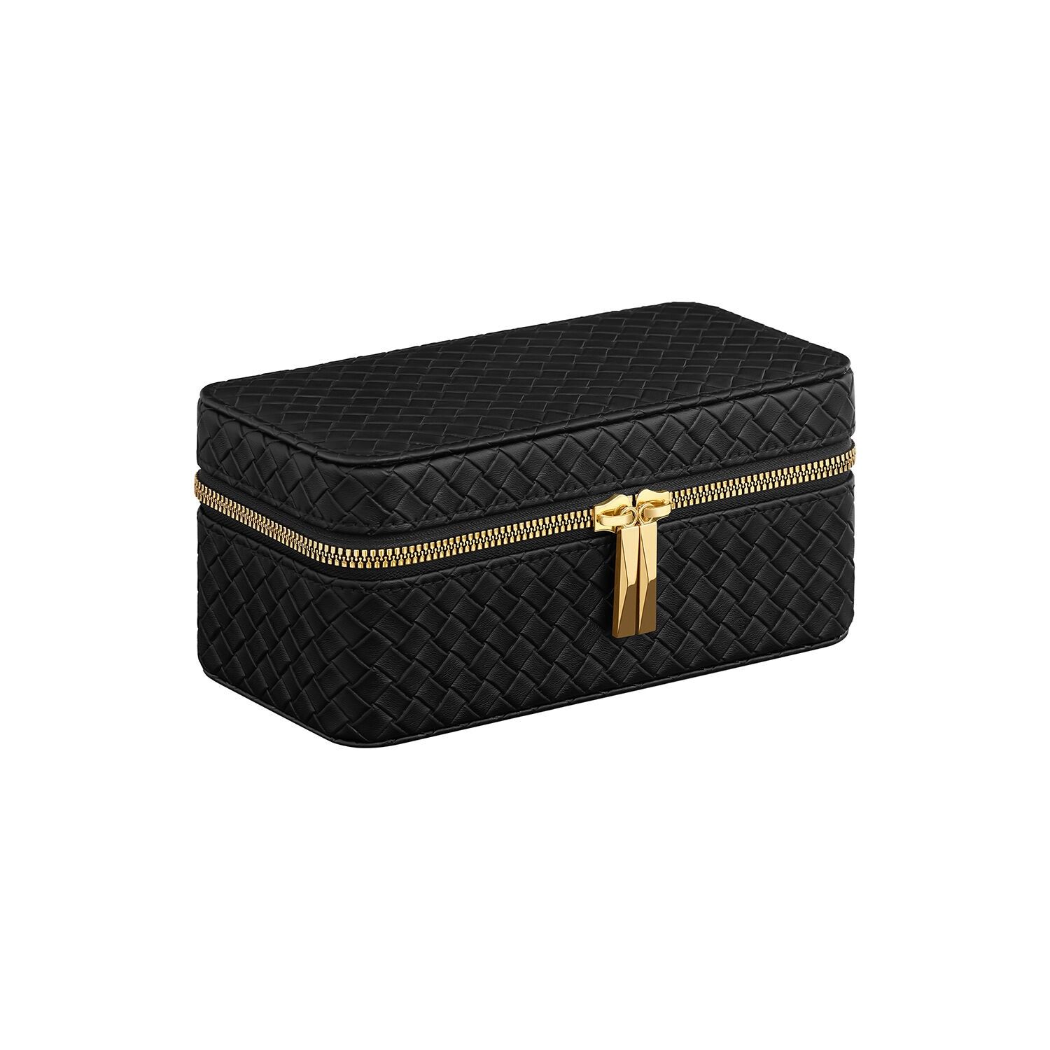 Coperchio della custodia in nero inchiostro, fodera interna in grigio ardesia - 10 x 20 x 9 cm