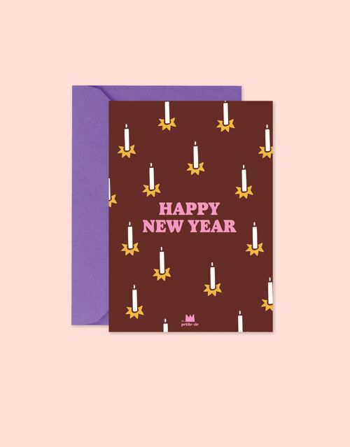 Carte "voeux" : Happy new year  (avec enveloppe)