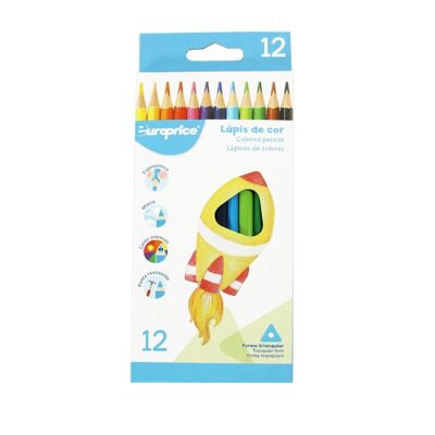 12 Crayons de Couleur - Triangulaires