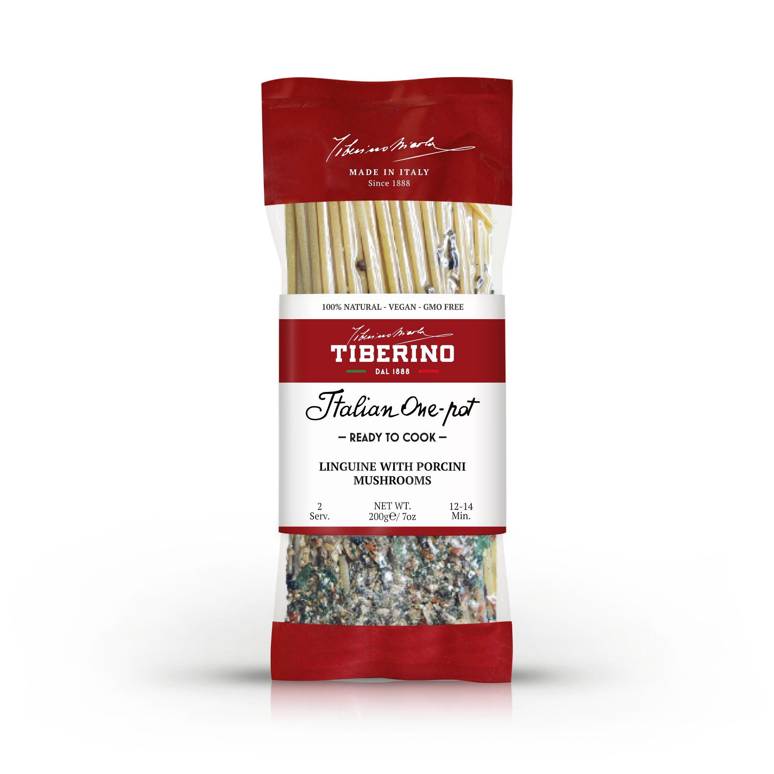 Linguine with porcini mushrooms ready to cook - 2 servings