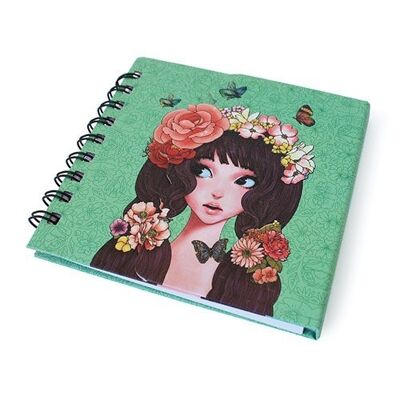 Cuaderno Espiral Cuadrado Flor Tiara