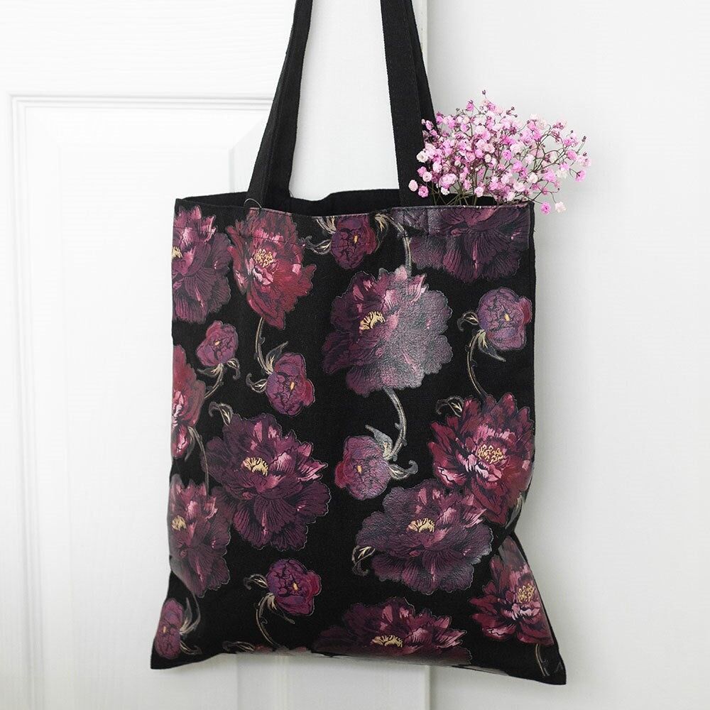 Borsa tote con stampa floreale Dark Romance