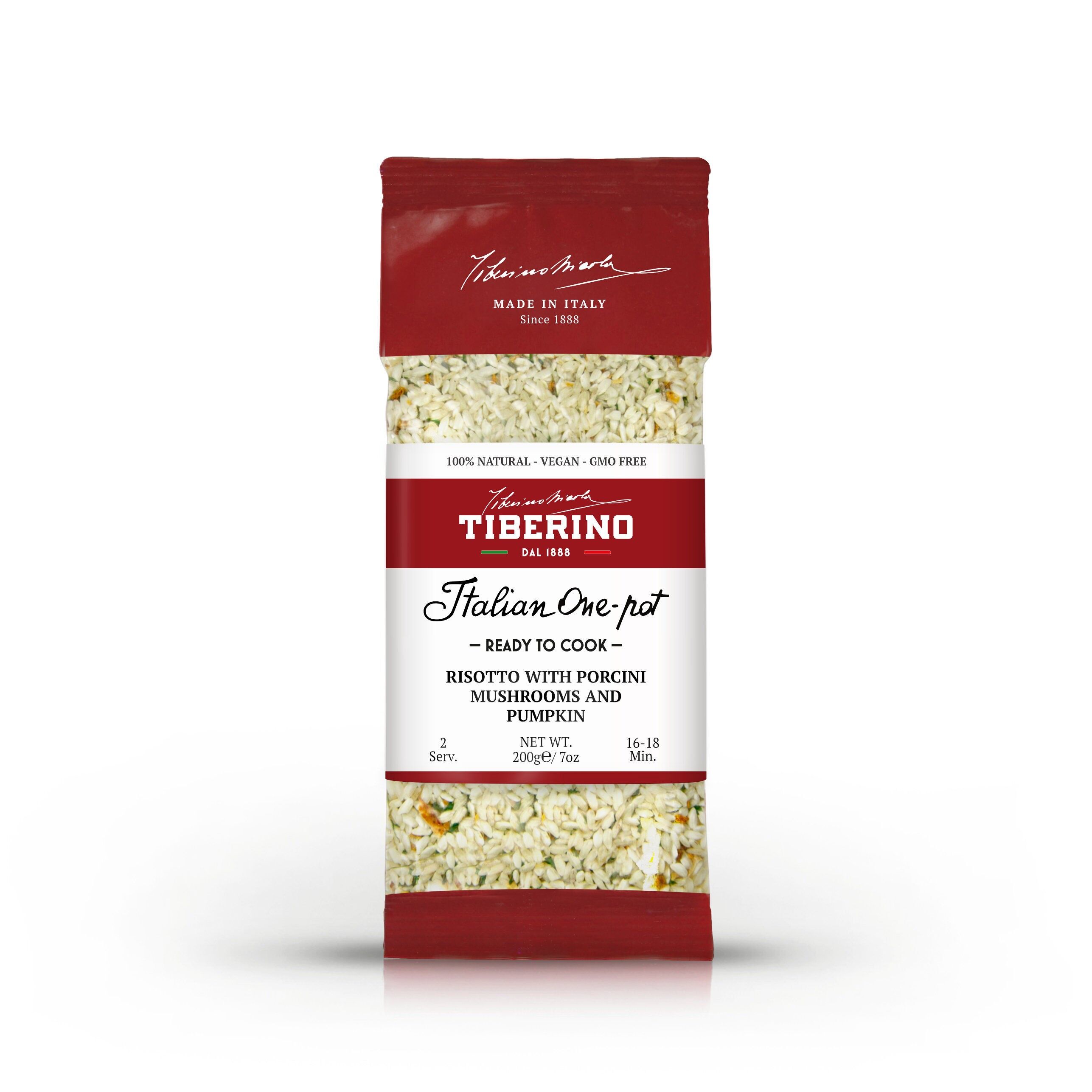 Risotto con funghi porcini e zucca pronto da cuocere - 2 porzioni