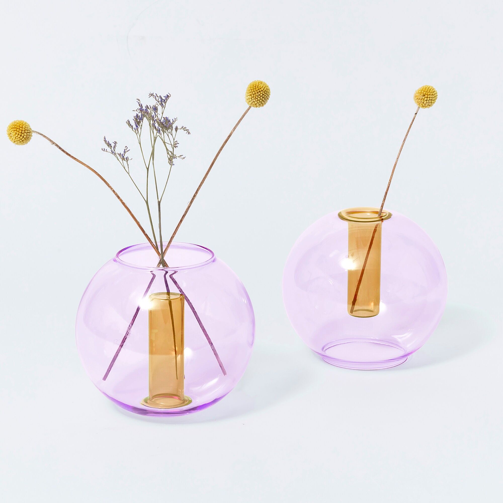 Jarrón mediano de burbujas - Lila y melocotón