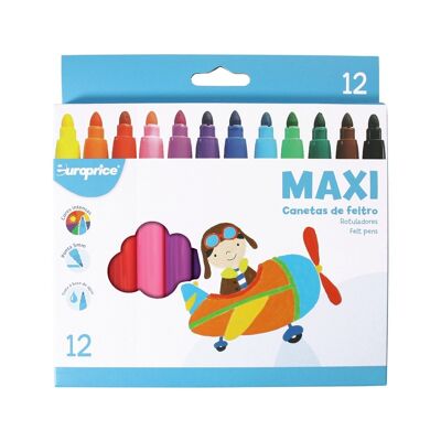 12 pennarelli da colorare in feltro MAXI