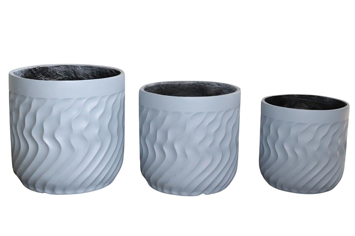 AJ1235 - ENS.3 GRAUE OUTDOOR-TÖPFE - MOAI