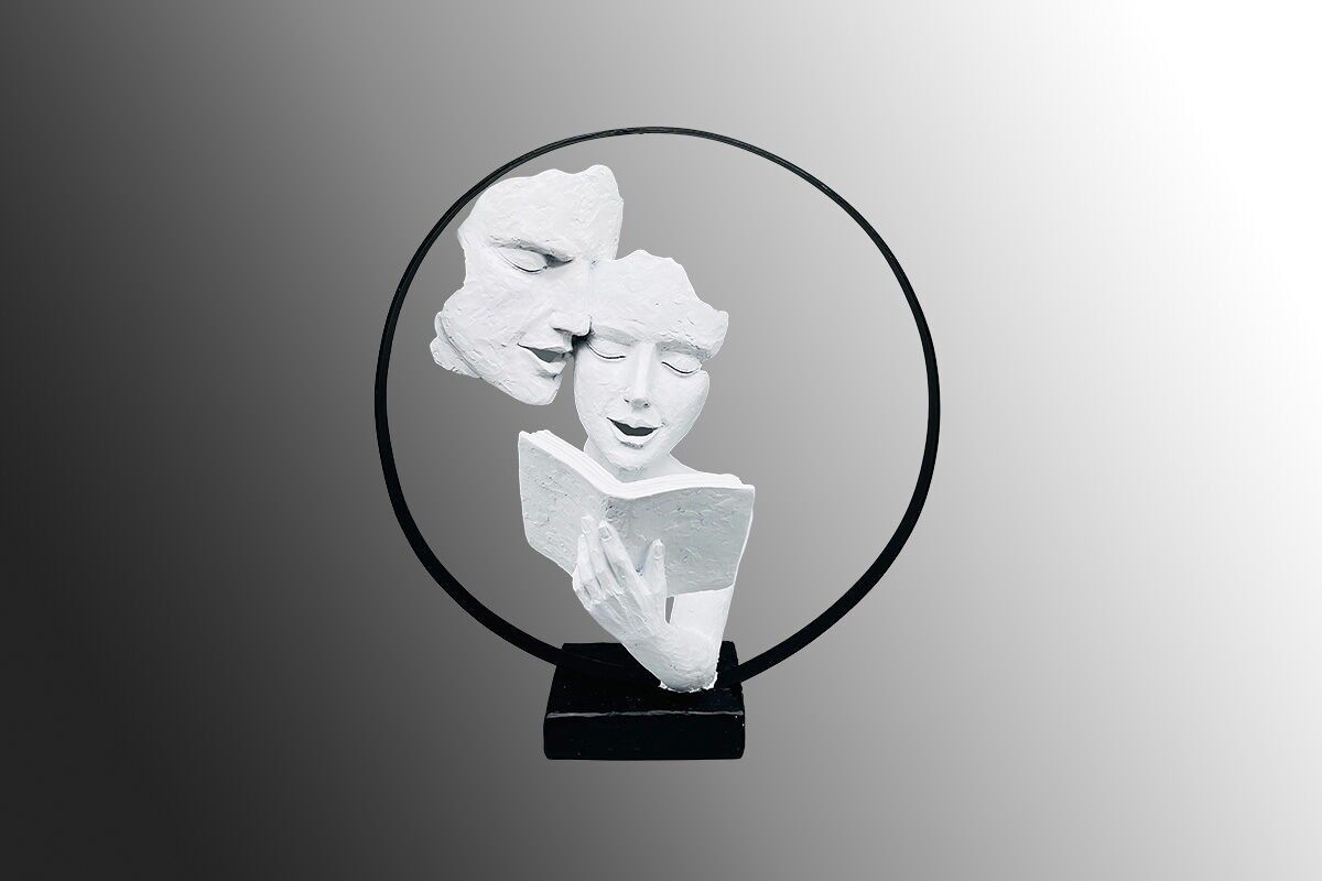 DA2103 - Kreisförmiges Paar Skulptur - Initialen