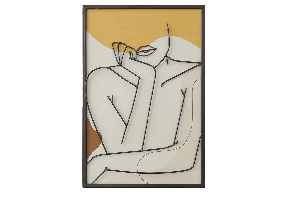 DM1025 - DECORATION MURALE METAL/BOIS BUSTE FEMME  - BEAUX-ARTS