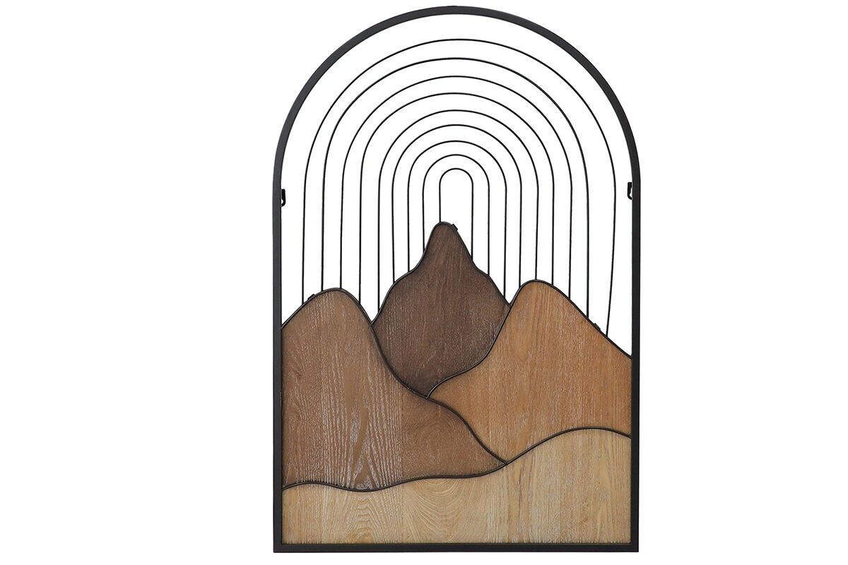 DM1027 - DECORAZIONE DA PARETE IN METALLO/LEGNO A FORMA DI MONTAGNA - BELLE ARTI