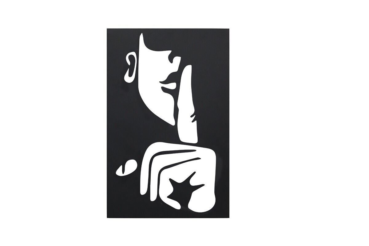 DM1124 - DECORAZIONE DA PARETE IN METALLO SILENCE MAN - BELLE ARTI