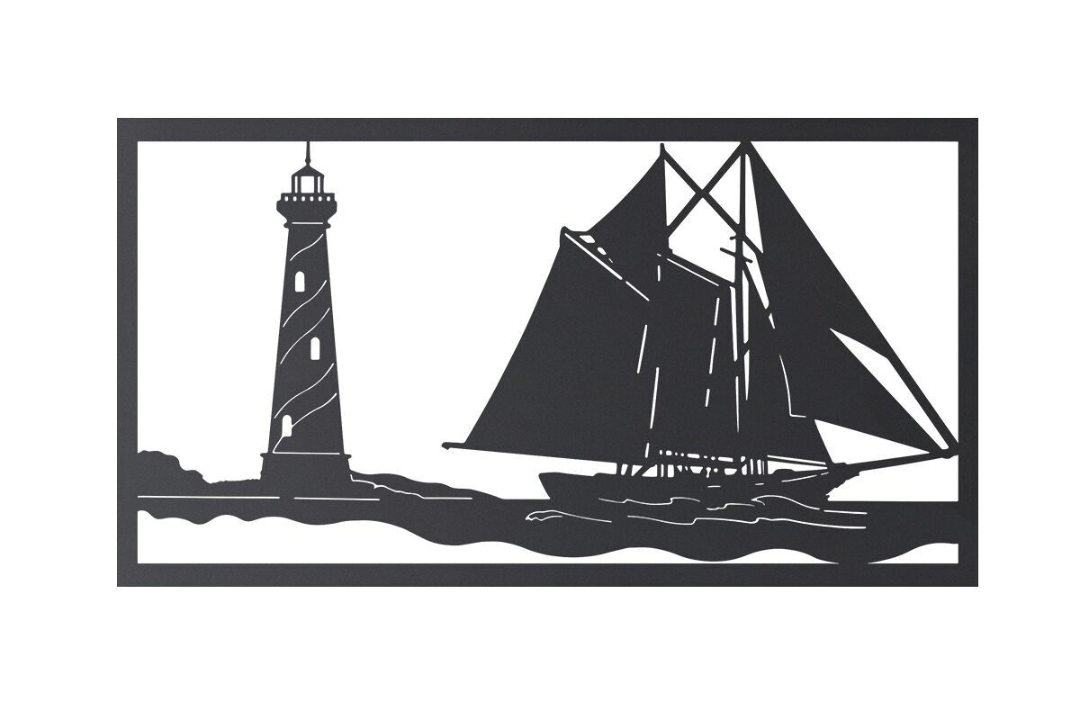 DM1127 - DECORAZIONE PARETE BARCA IN METALLO - BELLE ARTI