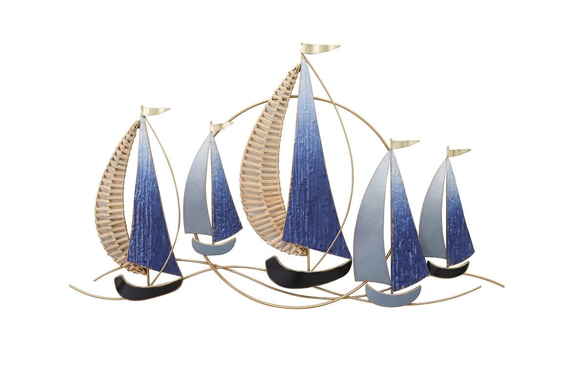 DM1141 - DECORAZIONE DA PARETE IN METALLO A FORMA DI BARCA A VELA - BELLE ARTI