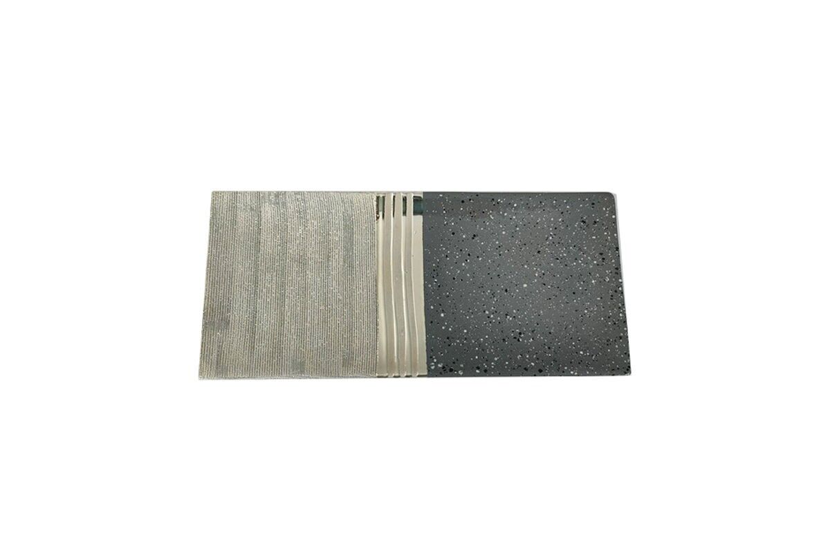 PIATTO RETTANGOLARE TERRAZZO GRIGIO/CHAMPAGNE - EQUINOXE