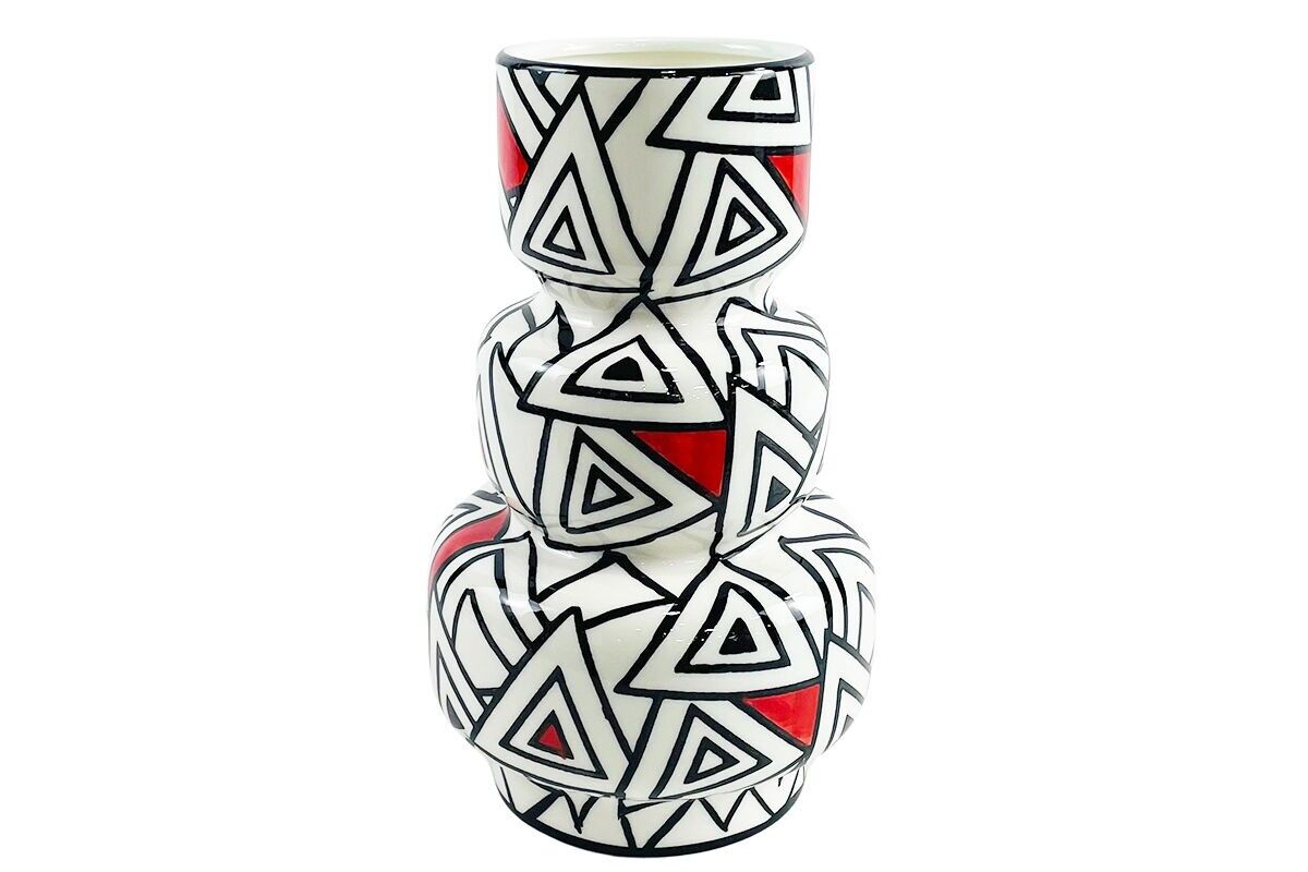 VASO IN CERAMICA CON MOTIVO GRAFICO - MEMPHIS