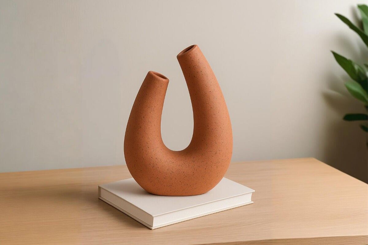 U-VASE 2 COLLI TEXTURE ARANCIONE - NOMADE