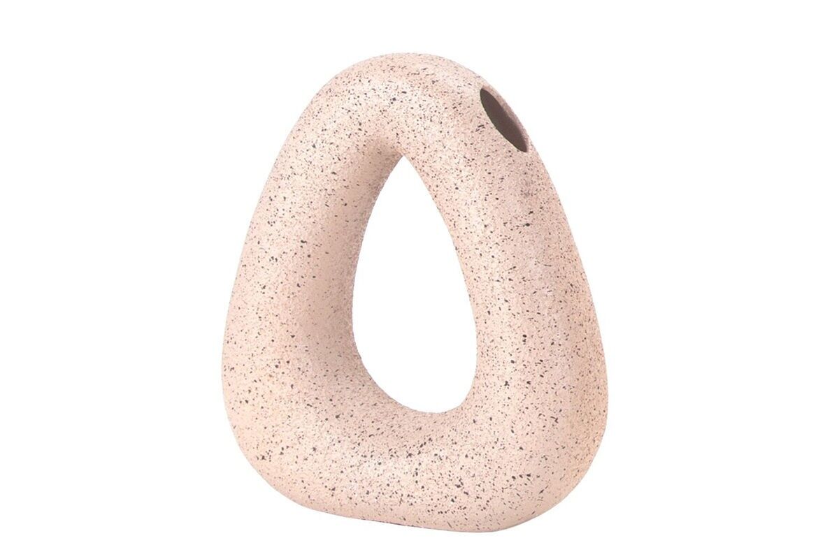 VASO TRIANGOLARE CON COLLO BEIGE STRUTTURATO - NOMADE