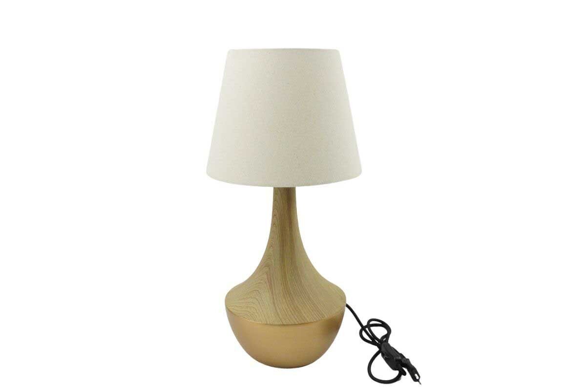 WOOD/GOLD LAMP - CERAMIC - 220-240V/50Hz/E27/40W - BOHO