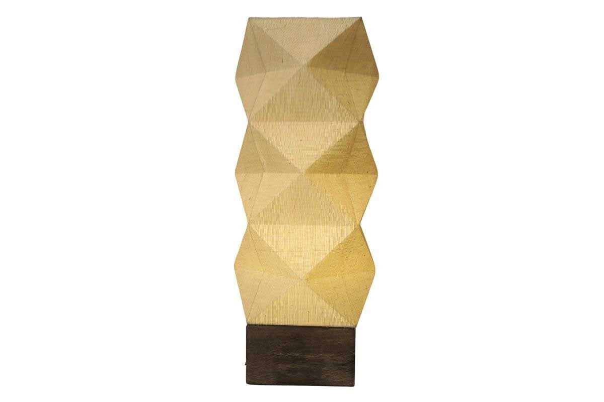 LV2530 - LAMPADA NATURALE HARMONIA A FISARMONICA - PARALUME IN COTONE / BASE IN LEGNO DI MANGO - 220-240V/50Hz/E27/11W - INTERNO