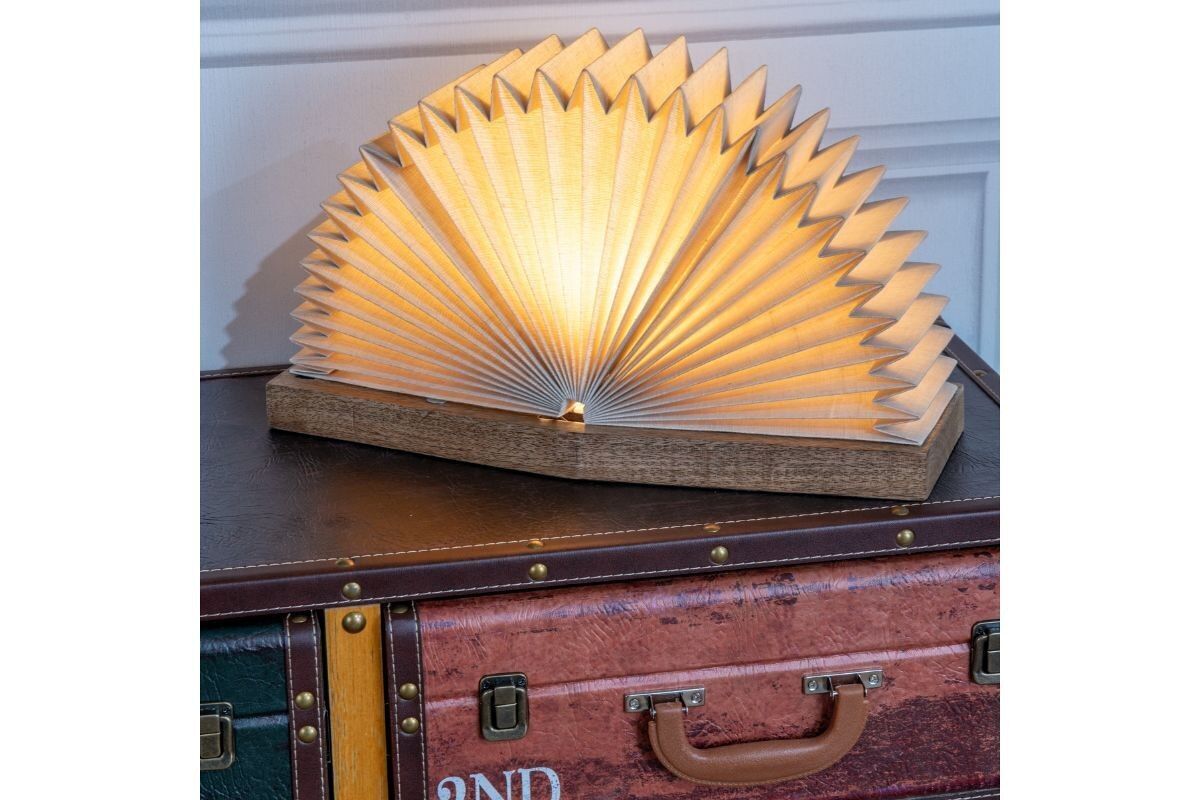 LV2531 - LAMPADA DA LIBRO NATURALE - PARALUME IN COTONE / BASE IN LEGNO DI MANGO - 220-240V/50Hz/E27/11W - INTERNO