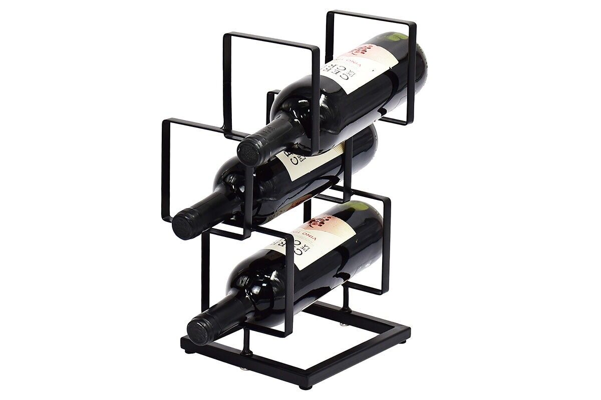 MA3814 - PORTABOTTIGLIE QUADRATO PER 4 BOTTIGLIE NERO - PREMIUM