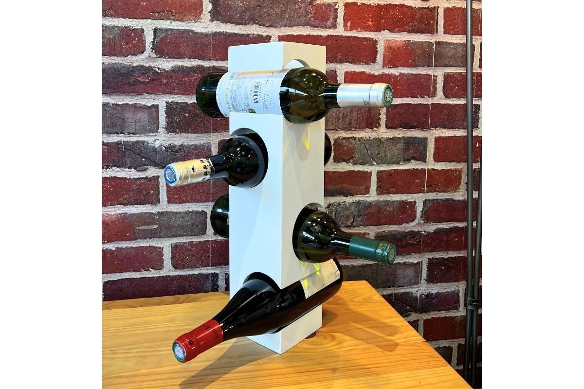 MA3835 - PORTABOTTIGLIE BIANCO MODERNO A 4 SCOMPARTI - PREMIUM