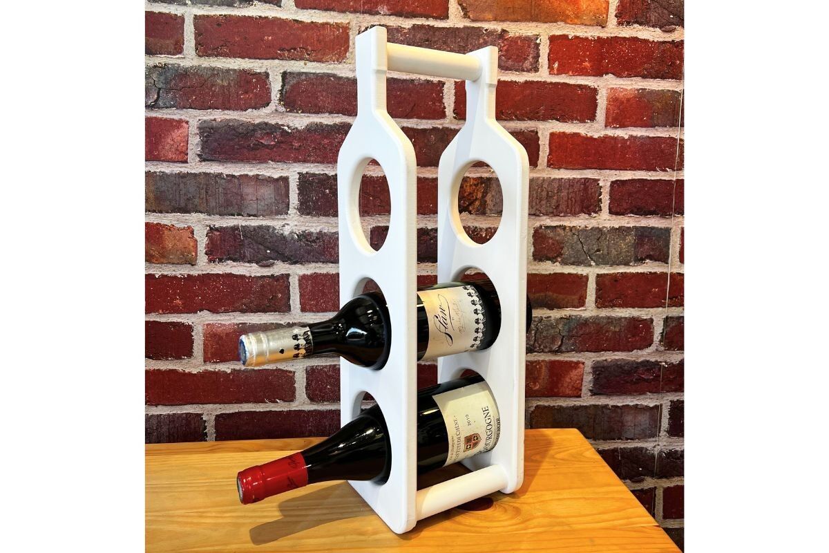 MA3836 - PORTABOTTIGLIE A 3 SCOMPARTI CON MANICO BIANCO - PREMIUM