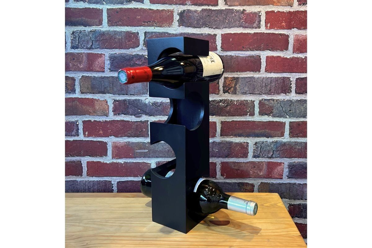 MA3838 - PORTABOTTIGLIE NERO MODERNO A 4 SCOMPARTI - PREMIUM