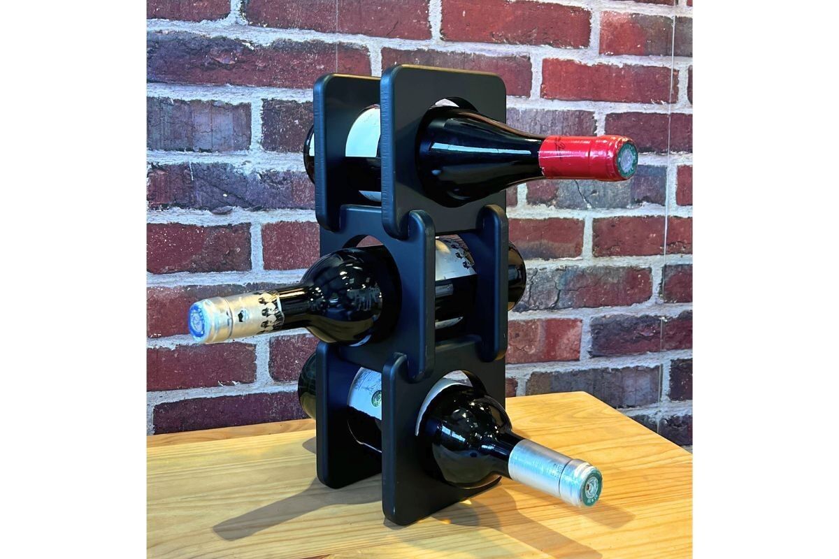 MA3840 - PORTABOTTIGLIE NERO A 3 SCOMPARTI - PREMIUM