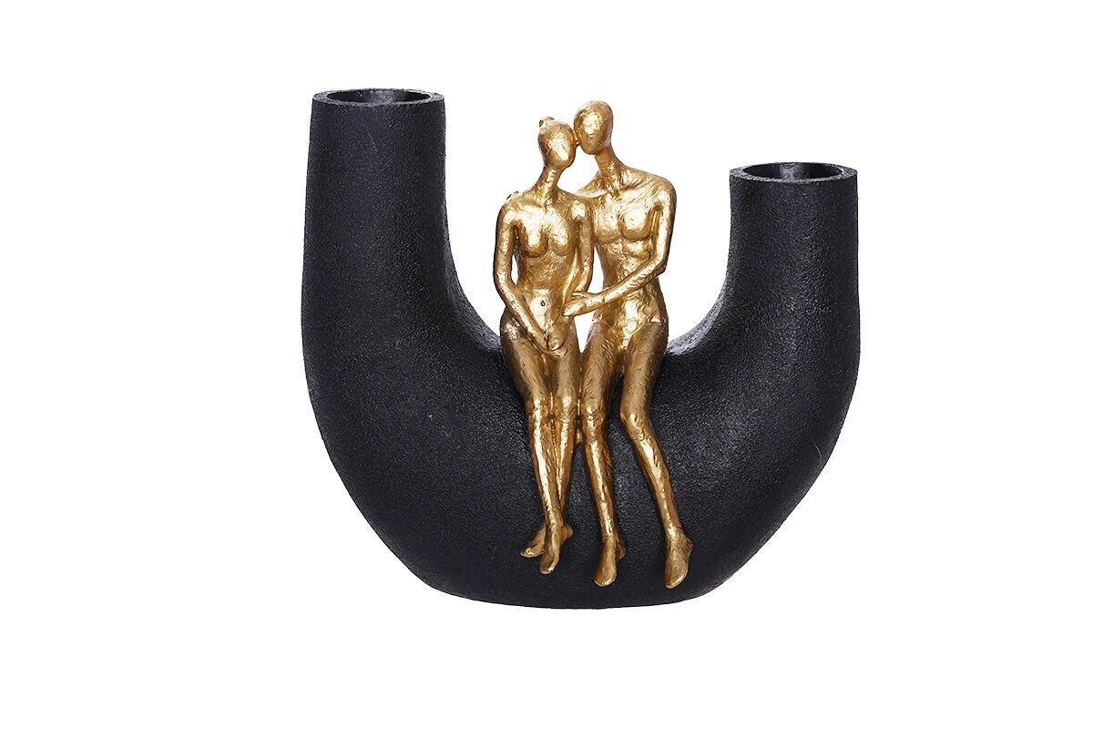 ST8302 - VASE DEUX COLS COUPLE ASSIS AU MILIEU  - INITIAL