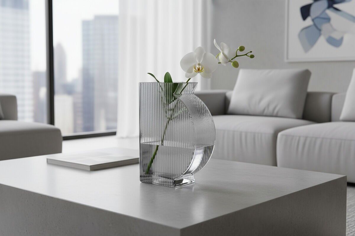 VASO IN VETRO GRIGIO A FORMA DI NUVOLA MM - ECLAT