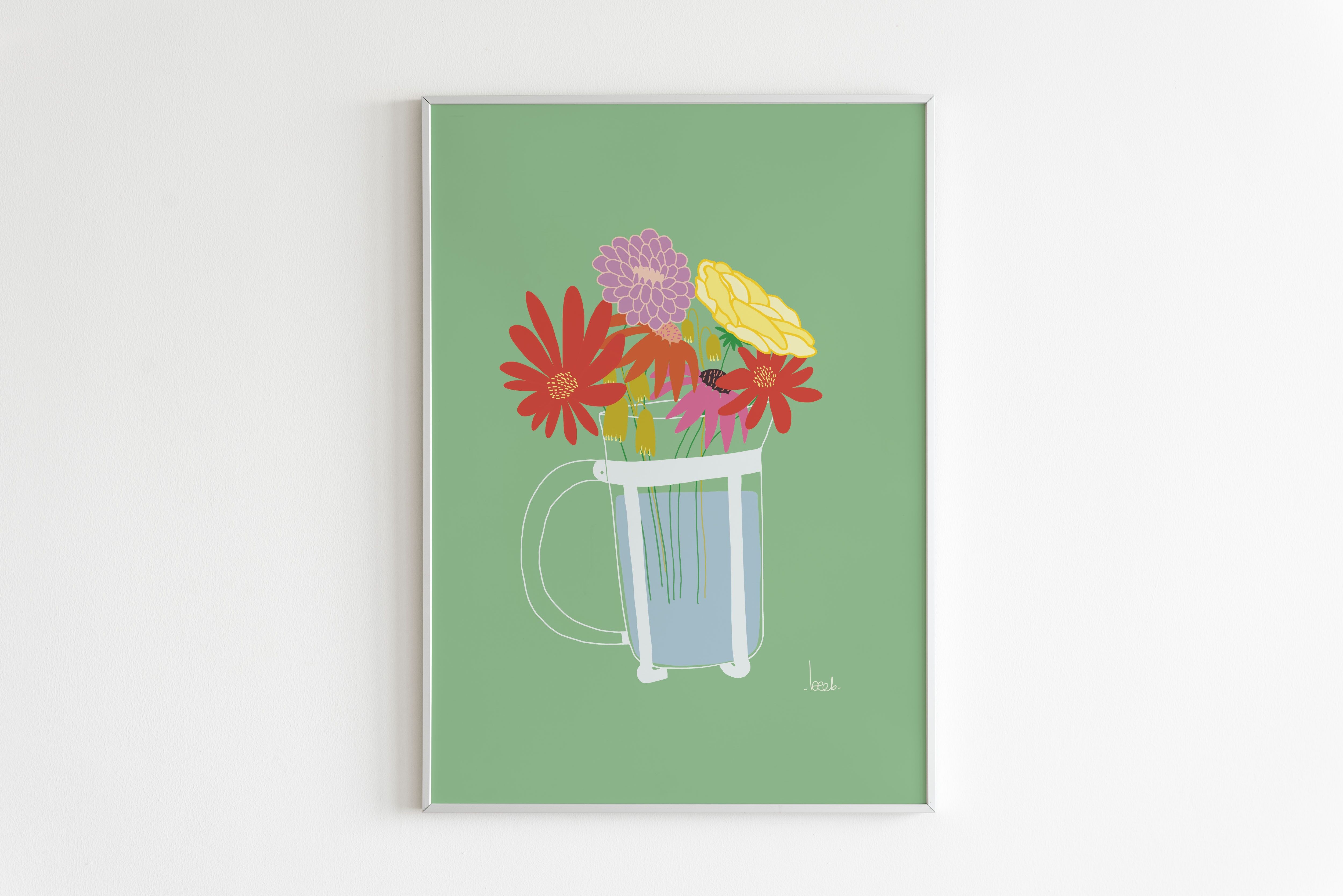 'Flowers cafetiere' poster