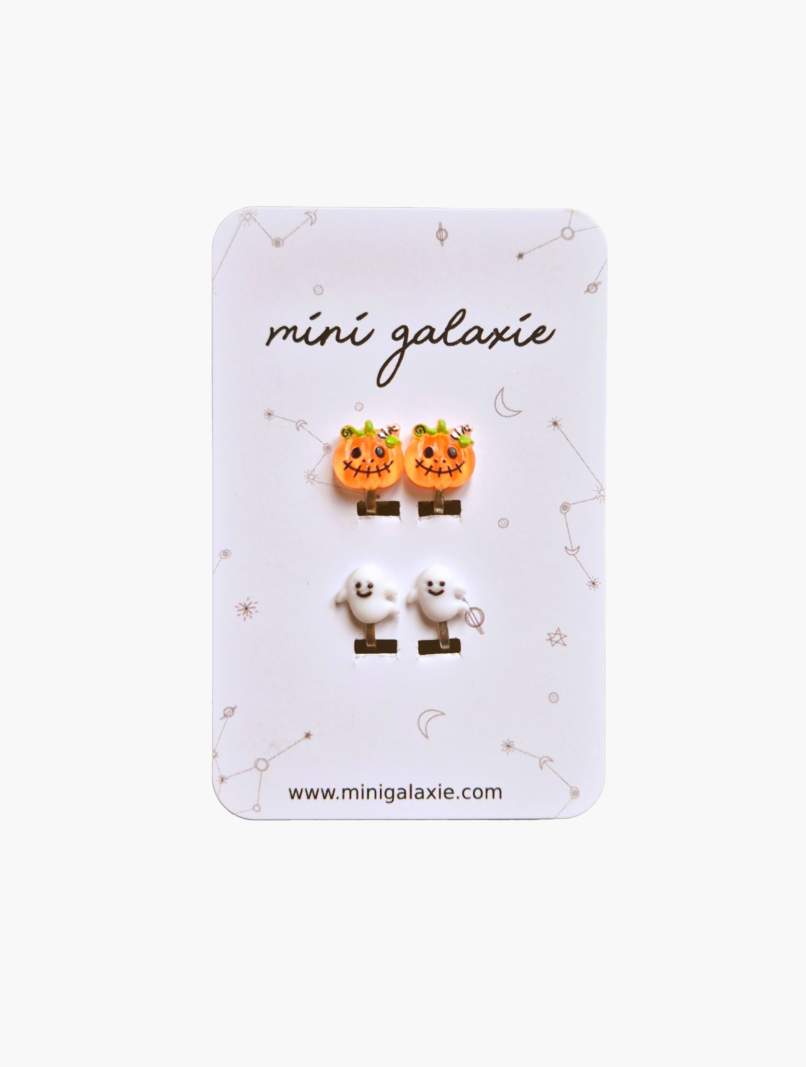 👻 Halloween 🎃 Children's pumpkin and ghost clip-on earrings